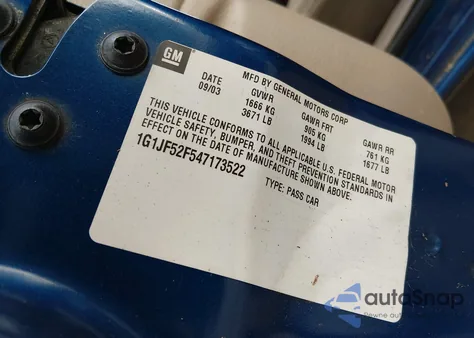 2004 Chevrolet Cavalier Ls из США, поврежденный, VIN 1G1JF52F547173522